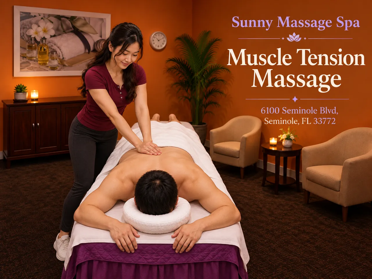 Muscle Tension Massage in Seminole, FL at Sunny Massage Spa